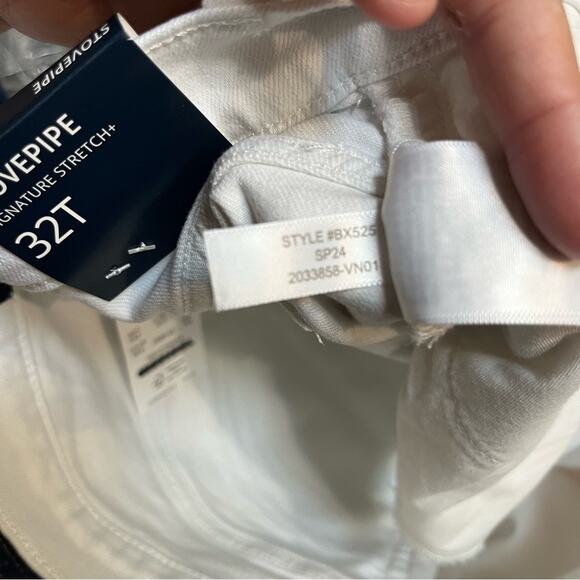 NWT J Crew Factory White Stovepipe Signature Stretch + SZ 32T Raw Hem Jeans - Picture 11 of 11